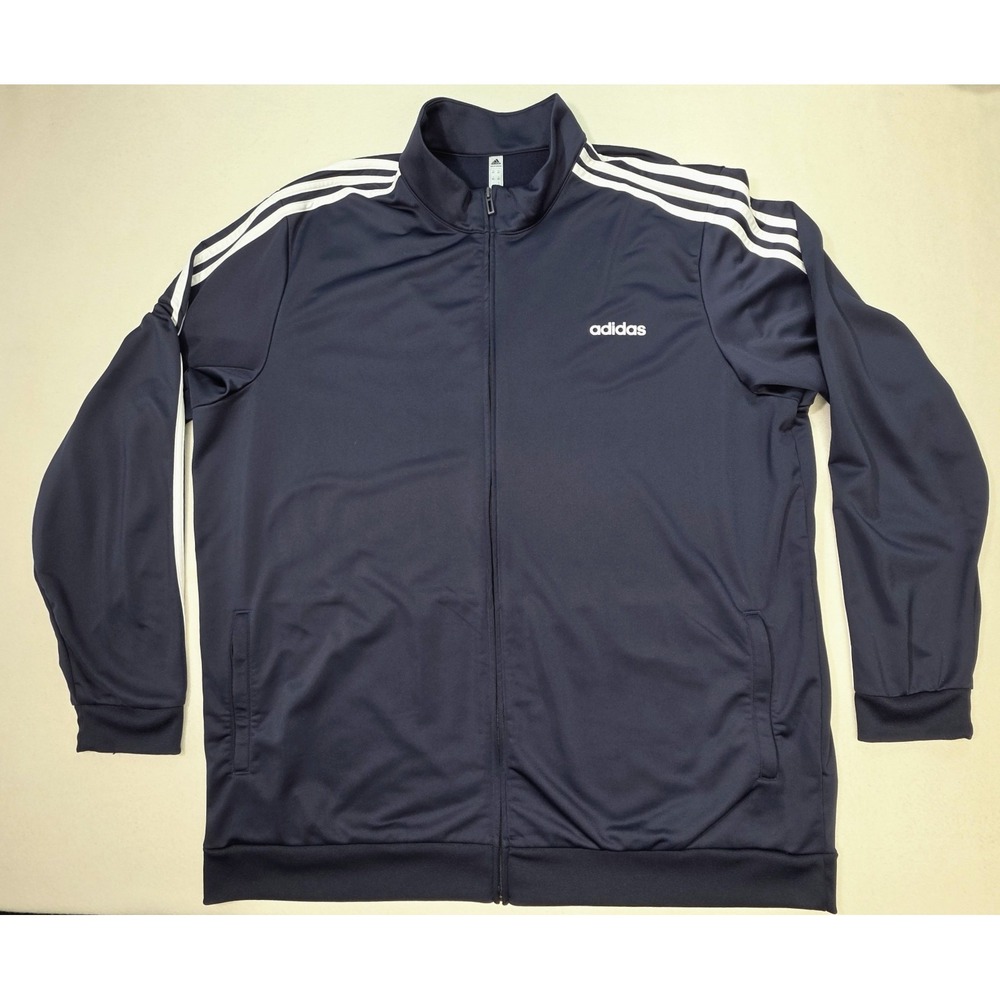 Adidas Track Jacket Mens 3XLT Blue Adidas‎ 3-striped Tricot Full Zip LIMITED USE